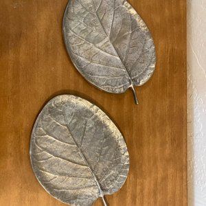 Michael Aram Botanical Leaf Tray Silver Platter Vintage set of 2